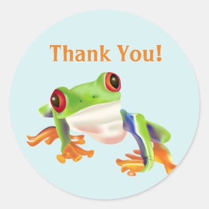 Stickers Merci de grenouille mignonne rouge yeux
