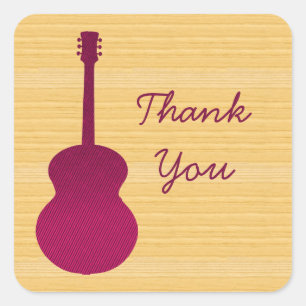 Stickers Merci de guitare rose