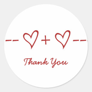 Stickers Merci de l'équation du coeur rouge
