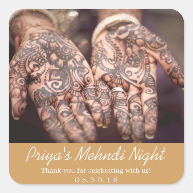 Stickers Merci de nuit Mehndi (henné) (Devant)