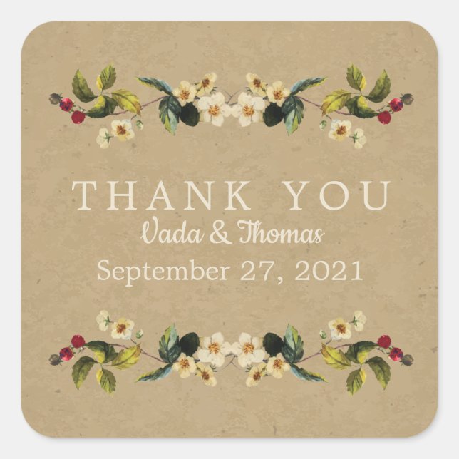 Stickers Merci Floral Country (Devant)