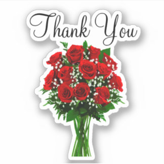 Stickers Merci floral de mariage élégant