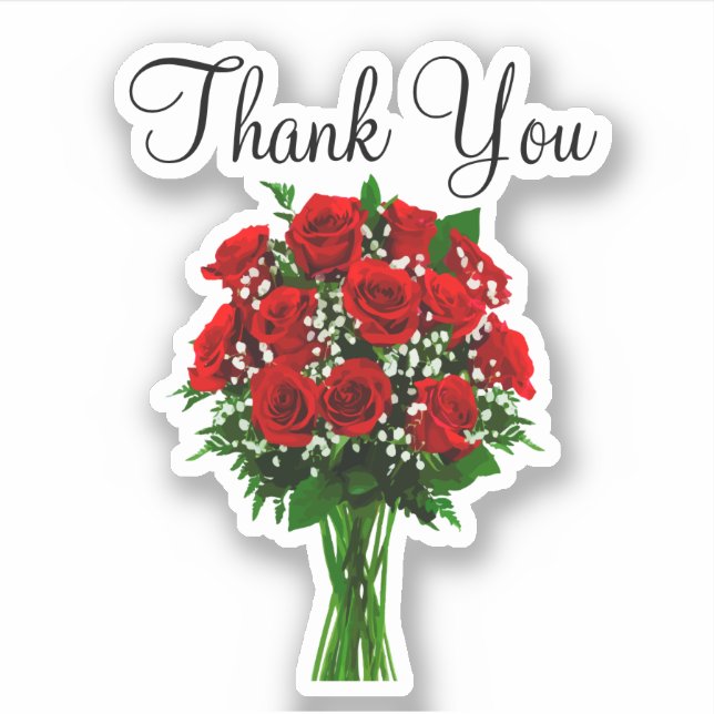 Stickers Merci floral de mariage élégant (Devant)