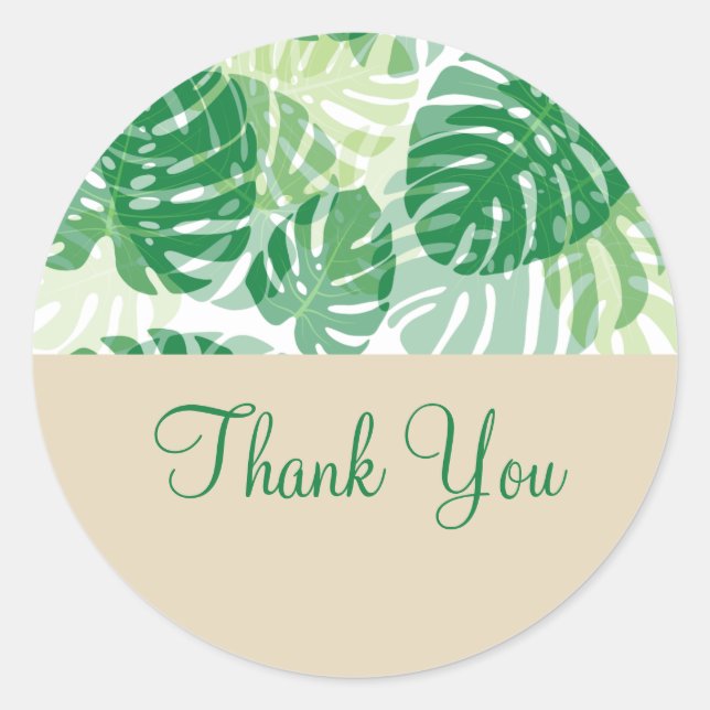 Stickers Merci floral tropical d'affaires (Devant)
