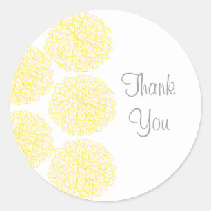Stickers Merci frontière Zinnia, Jaune
