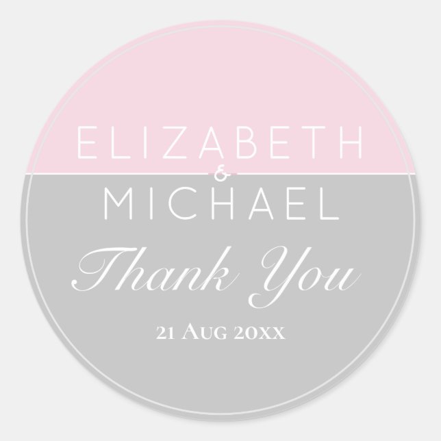 Stickers Merci gris rose sucre Favoriser (Devant)