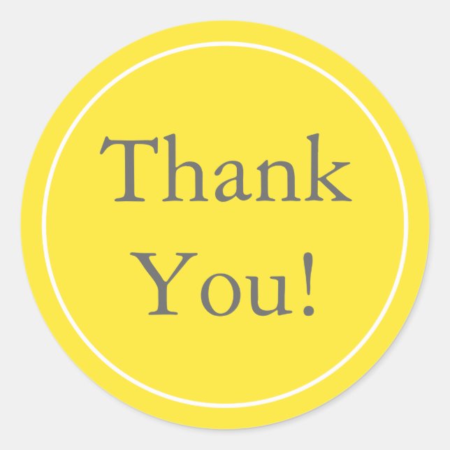 Stickers Merci jaune personnalisé & Favoriser les  (Devant)