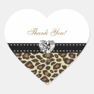 Stickers Merci Leopard élégant avec diamant