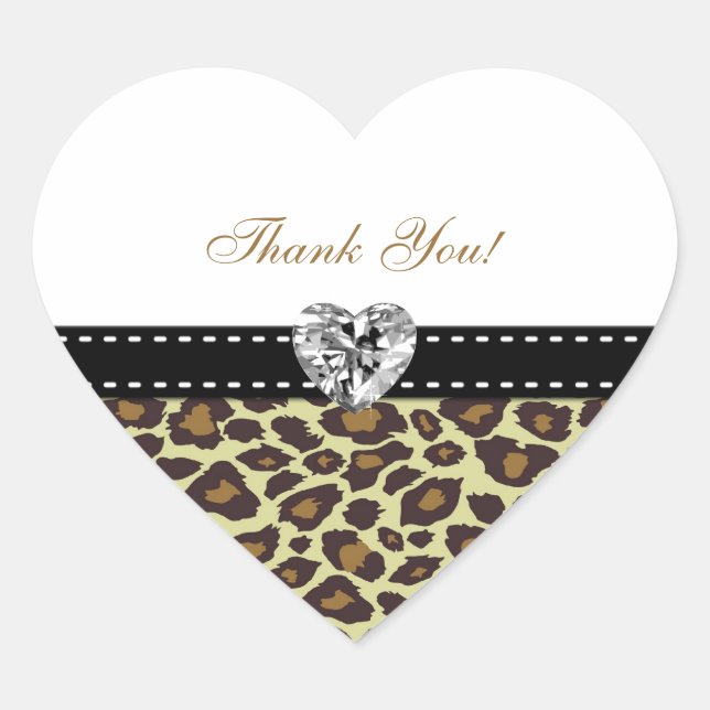 Stickers Merci Leopard élégant avec diamant (Devant)