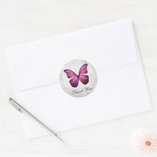 Stickers Merci Magenta Butterfly
