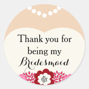 Stickers Merci Mariage Bridesmaid blanc