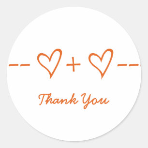 Stickers Merci Orange Heart Equation