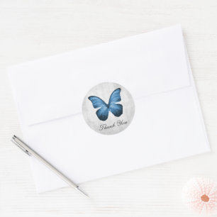 Stickers Merci papillon bleu