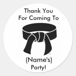 Stickers Merci Party Martial Arts Black Belt