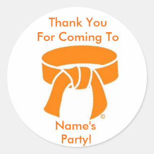 Stickers Merci Party, Martial Arts Orange Belt
