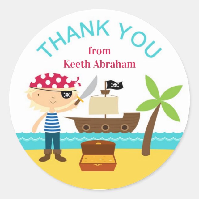 Stickers Merci Pirate (Devant)