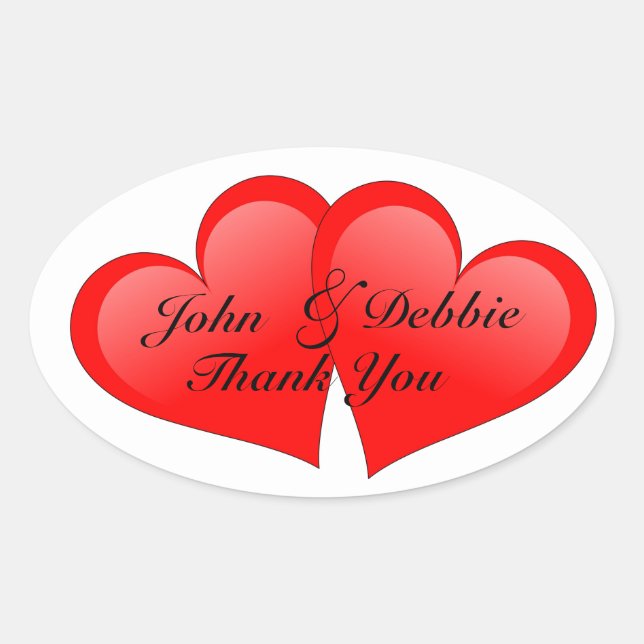 stickers Merci pour faveurs coeur rouge 3D (Devant)