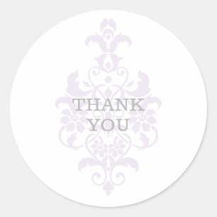 Stickers Merci pourpre subtil Damask