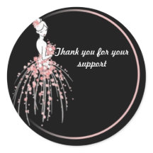 Stickers Merci - Robe Rose Florale Design