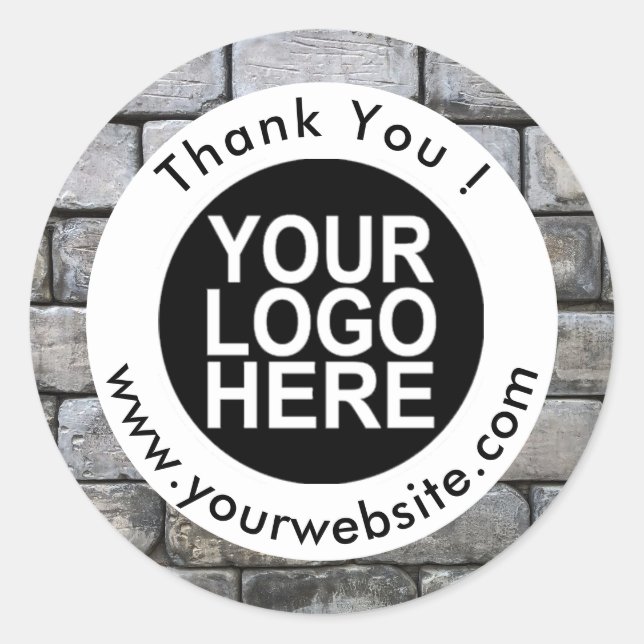 Stickers Merci rond Logo d'entreprise Promotion (Devant)