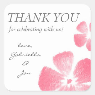 Stickers Merci rose Aquarelle
