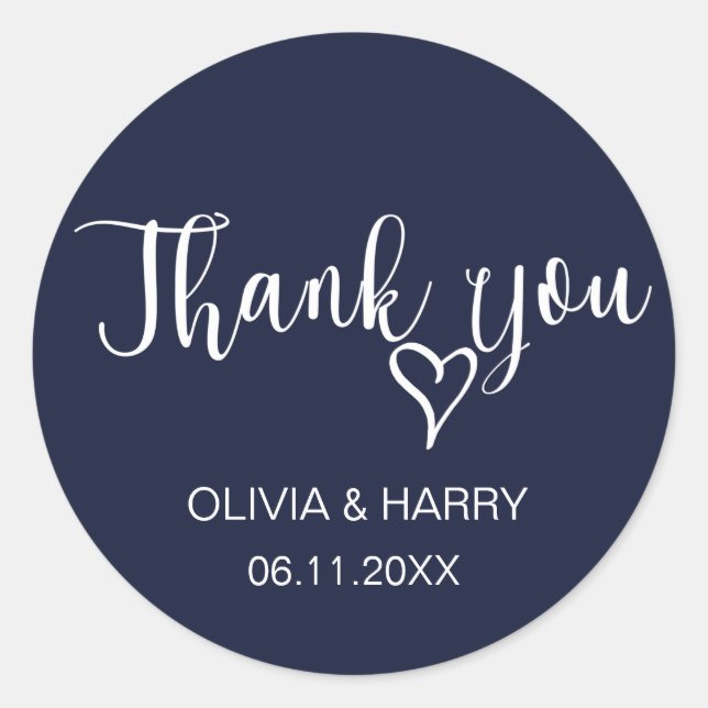 Stickers Merci simple de mariage préféré | Marine (Devant)