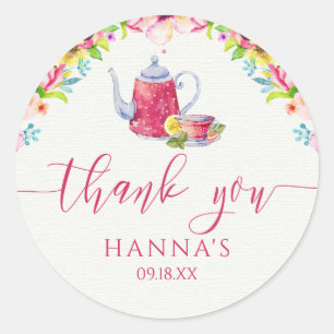 Stickers Merci Tea Party rose