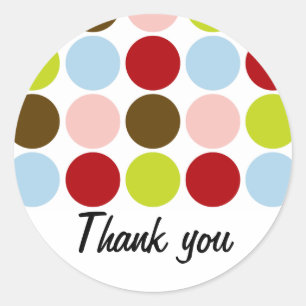 Stickers Merci vintage les années 50 Big Dots