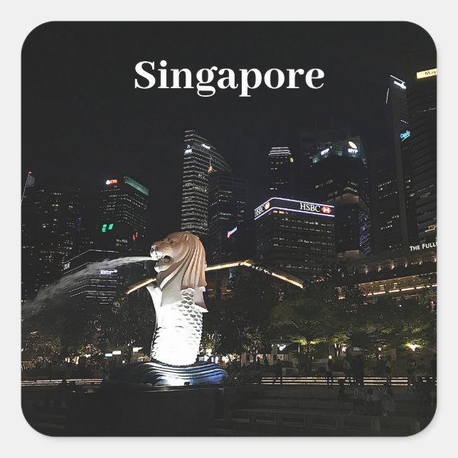 Stickers Merlion & Singapore Skyline #1 (Devant)