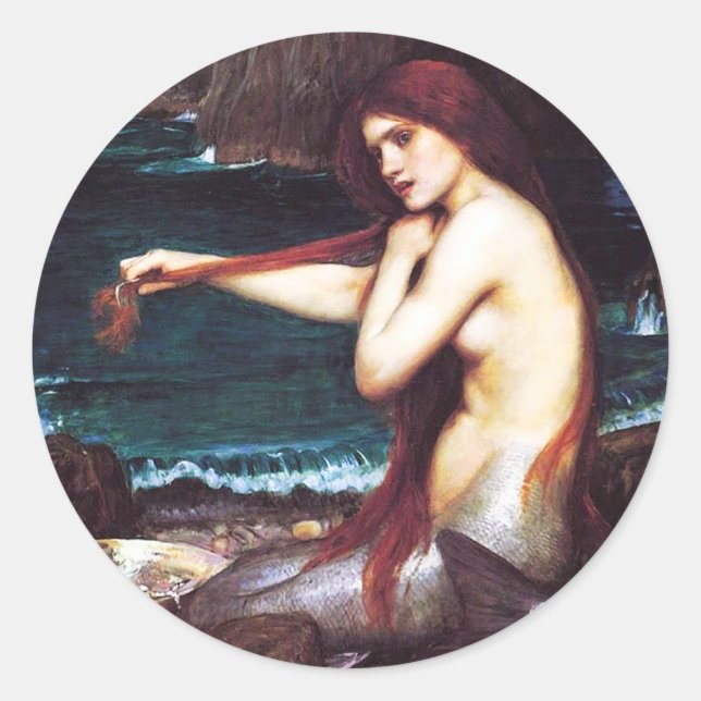 Stickers Mermaid de John William Waterhouse (Devant)