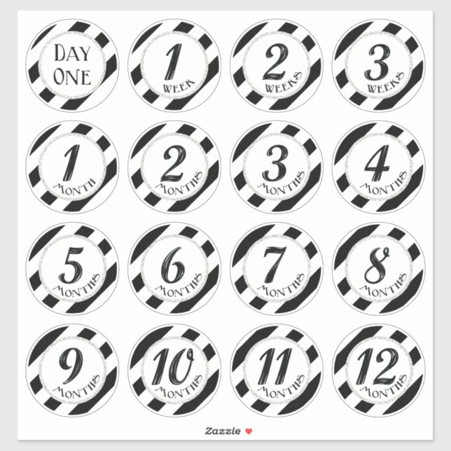 Stickers Milestone Faux Parties scintillant Baby (Feuille)