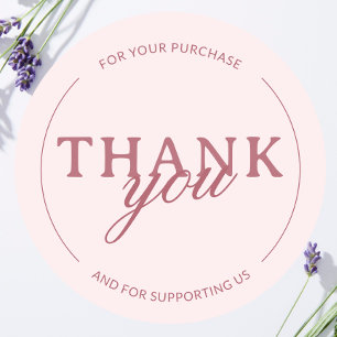 Stickers minimaliste féminine en Merci rose vif
