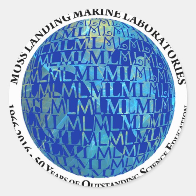 Stickers: MLML 50th globe Classic Round Sticker (Front)
