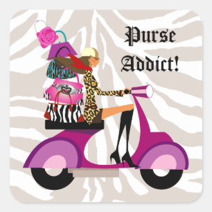 Stickers mode Scooter femme porte-monnaie Zebra
