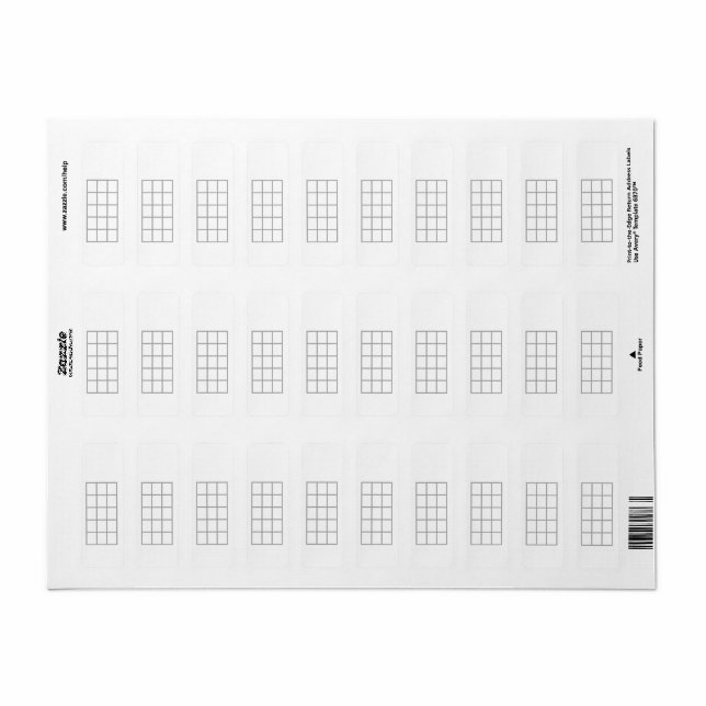 Stickers Modèle gris 5 feutres Ukulele Chord Chart (Feuille entière)