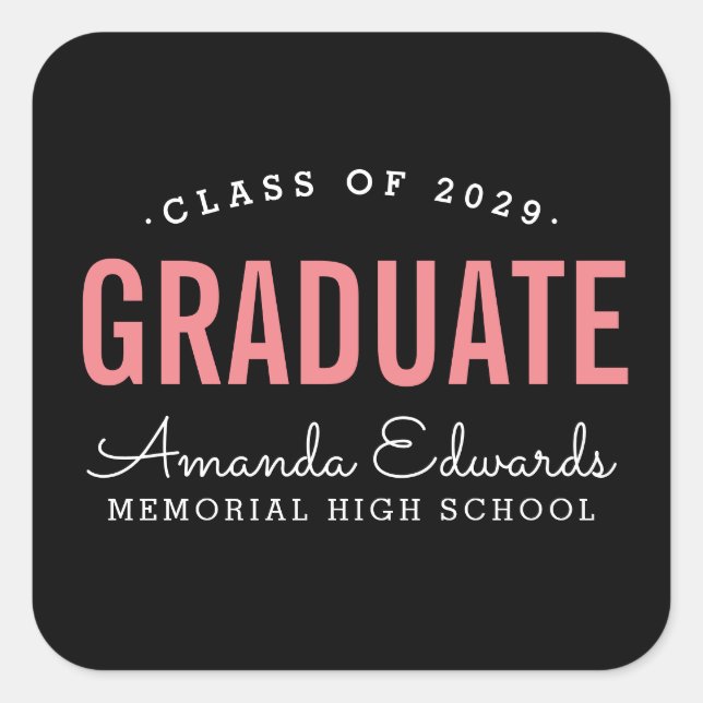 Stickers Moderne Graduate Personnalisée Graduation (Devant)