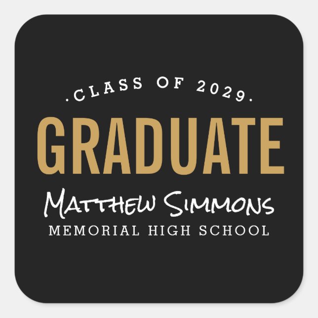 Stickers Moderne Graduate Personnalisée Graduation (Devant)