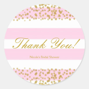 Stickers modernes Confetti Rose White & Gold