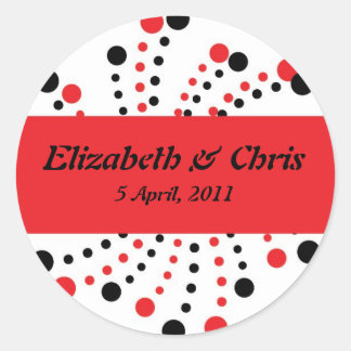 Stickers modernes Dot rouge et noir pour Mariage