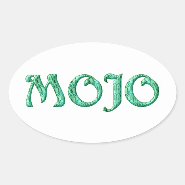 stickers mojo blanc ovale (Devant)