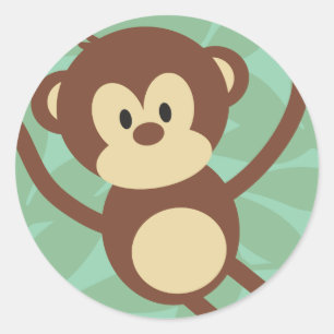 Stickers Monkey Business Round