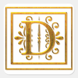 Stickers Monogram Golden D élégant