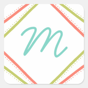 Stickers Monogram Holiday Cursive