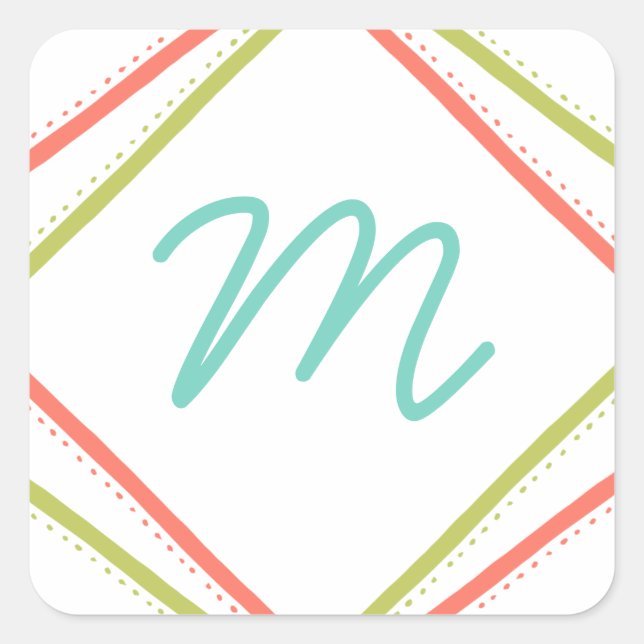 Stickers Monogram Holiday Cursive (Devant)