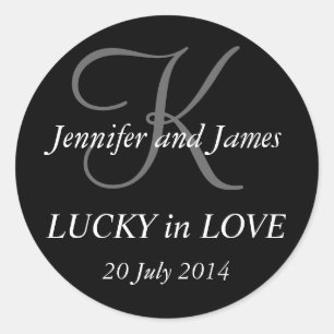 Stickers Monogram K pour Mariage noir