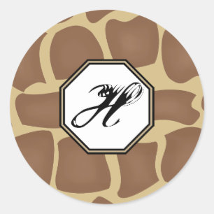 Stickers Monogramme à imprimer en girafe