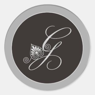 Stickers Monogramme Argent : Initiale G