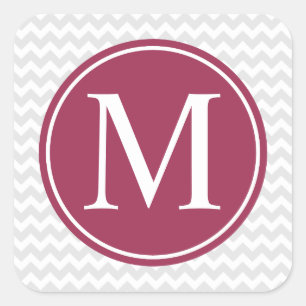 Stickers Monogramme Circle Chevron Moderne