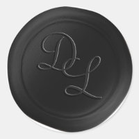 Stickers Monogramme cire presque noir 2 lettres