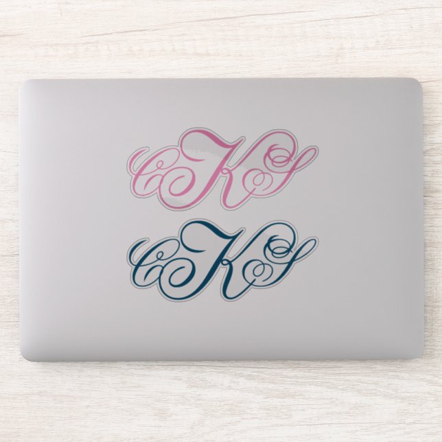 Stickers Monogramme Classique | Étiquettes initiau (Ordinateur)